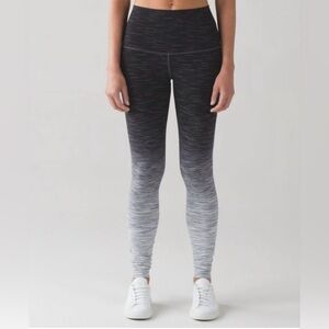 Lululemon Wunder Under Hi-Rise Tight in Ombre Space Dye Black Deep Coal 10